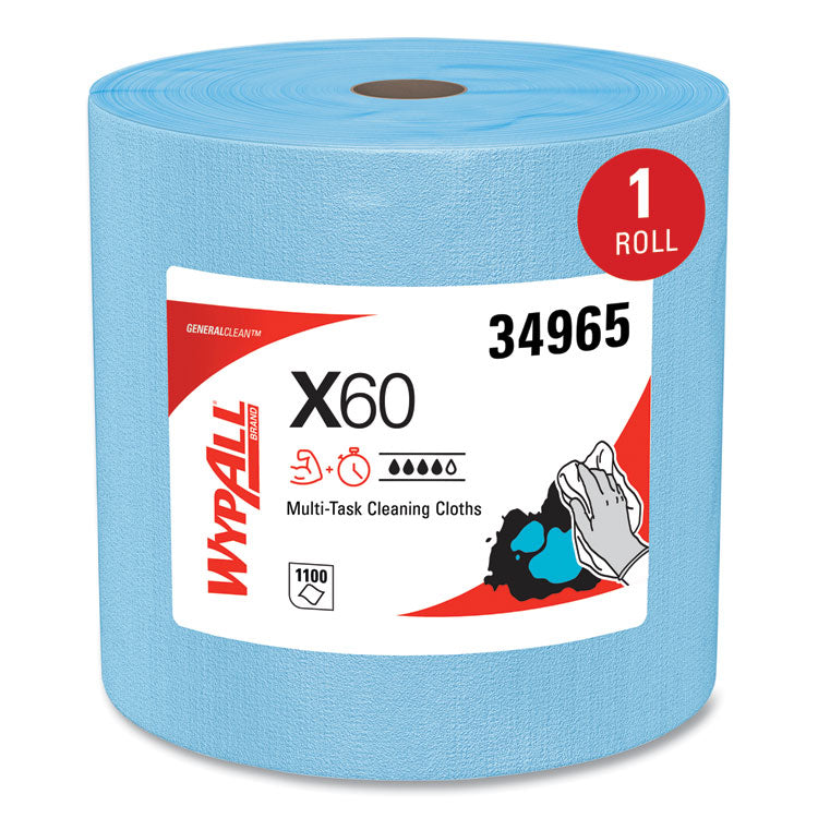 General Clean X60 Cloths, Jumbo Roll, 12.5 x 13.4, Blue, 1,100/Roll 3