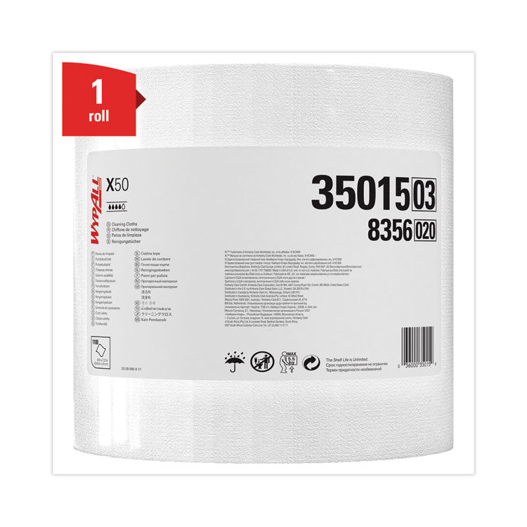 X50 Cloths, Jumbo Roll, 13.4 x 9.8, White, 1,100/Roll 3