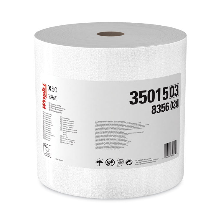 X50 Cloths, Jumbo Roll, 13.4 x 9.8, White, 1,100/Roll 1