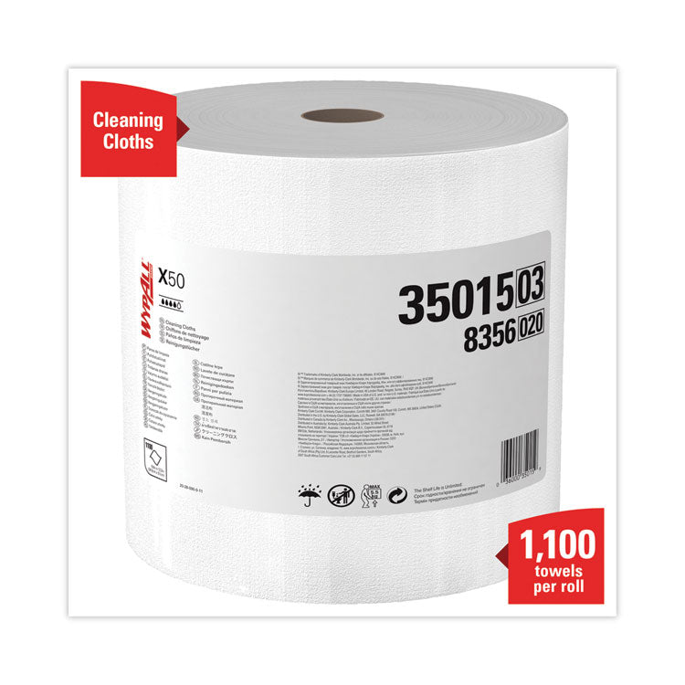 X50 Cloths, Jumbo Roll, 13.4 x 9.8, White, 1,100/Roll 2