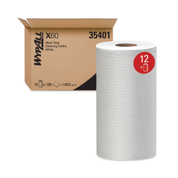 General Clean X60 Cloths, Small Roll, 9.8 x 13.4, White, 130/Roll, 12 Rolls/Carton 2