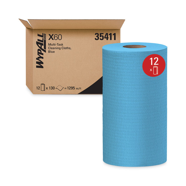 General Clean X60 Cloths, Small Roll, 9.8 x 13.4, Blue, 130/Roll, 12 Rolls/Carton 2