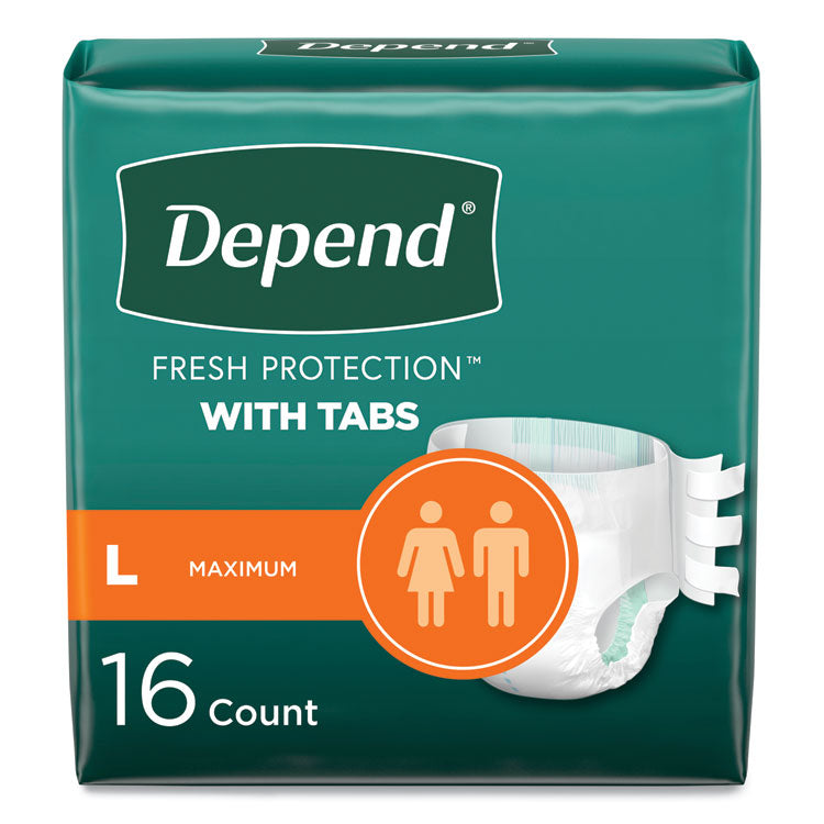 Incontinence Protection with Tabs, 35" to 49" Waist, 16/Pack, 3 Packs/Carton 2