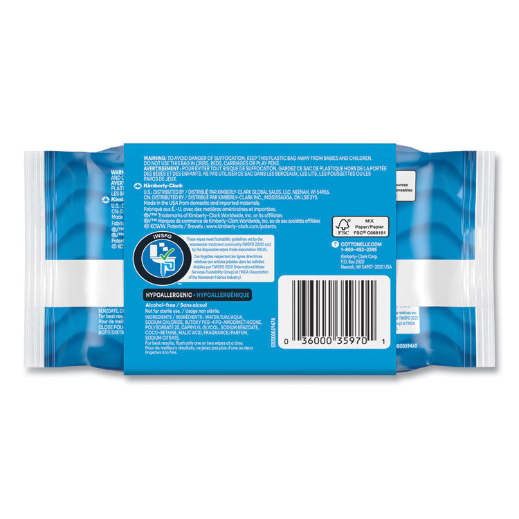 Fresh Care Flushable Cleansing Cloths, 1-Ply, 3.73 x 5.5, White, 84/Pack, 8 Packs/Carton 4