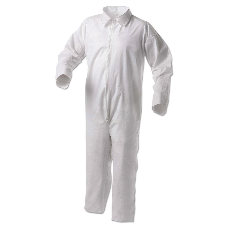 A35 Liquid And Particle Protection Coveralls, Zipper Front, Large, White, 25/carton 1