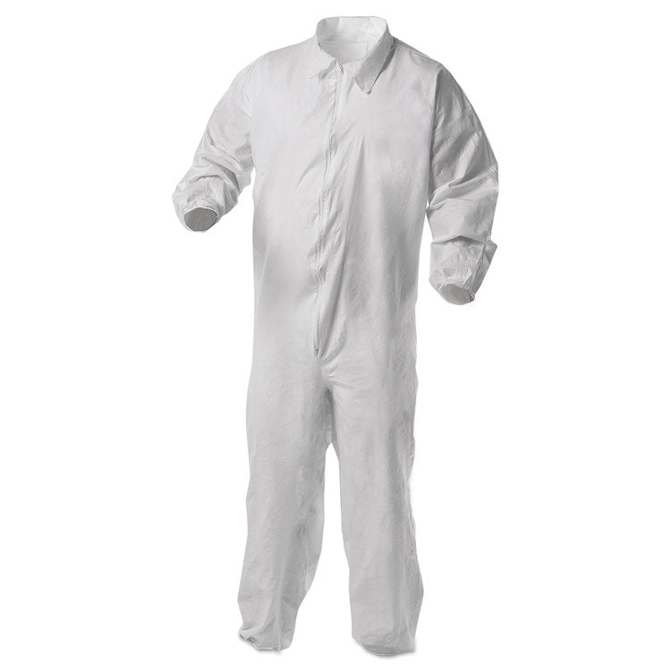 A35 Liquid And Particle Protection Coveralls, Zipper Front, Elastic Wrists And Ankles, 2x-Large, White, 25/carton 1