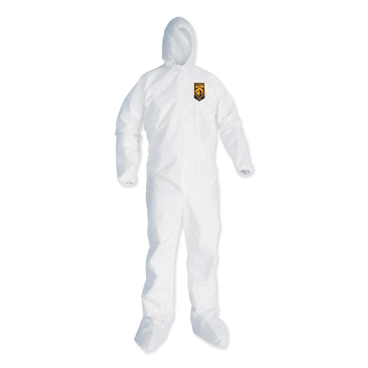 A35 Liquid And Particle Protection Coveralls, Zipper Front, Hooded, Elastic Wrists And Ankles, 2x-Large, White, 25/carton 1