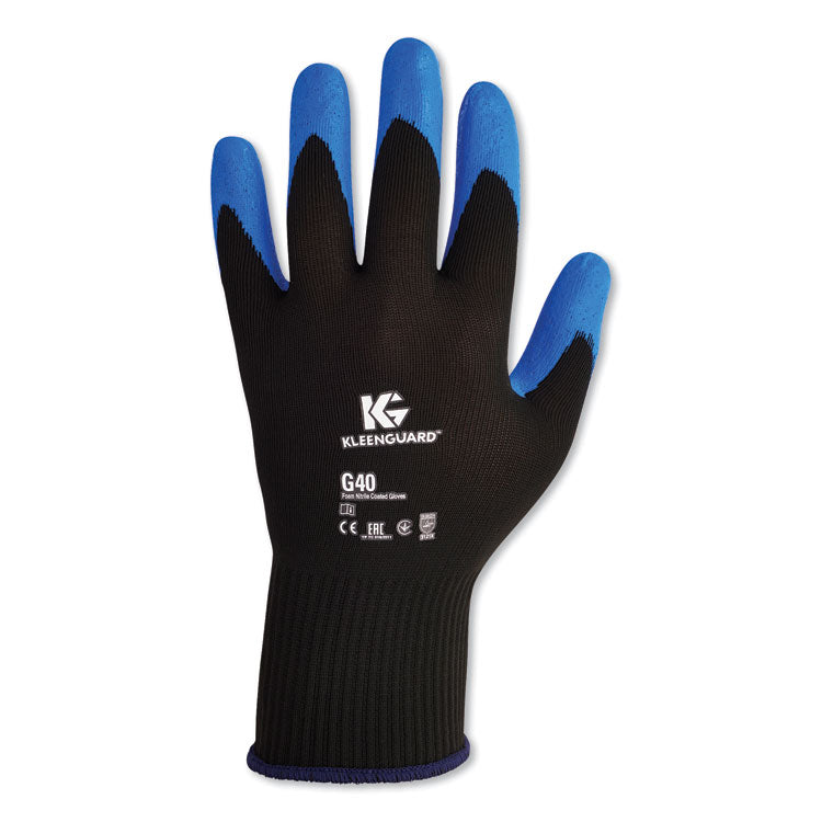 G40 Foam Nitrile Coated Gloves, 230 mm Length, Medium/Size 8, Blue, 12 Pairs 1