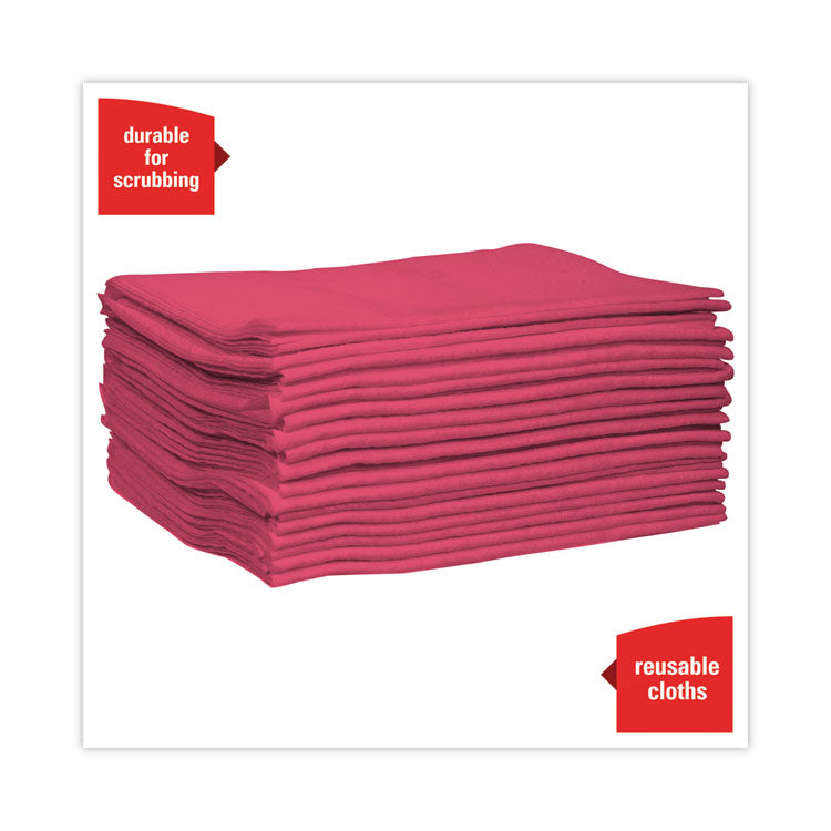 Power Clean X80 Heavy Duty Cloths,, 12.5 x 12, Red, 50/Box, 4 Boxes/Carton 5