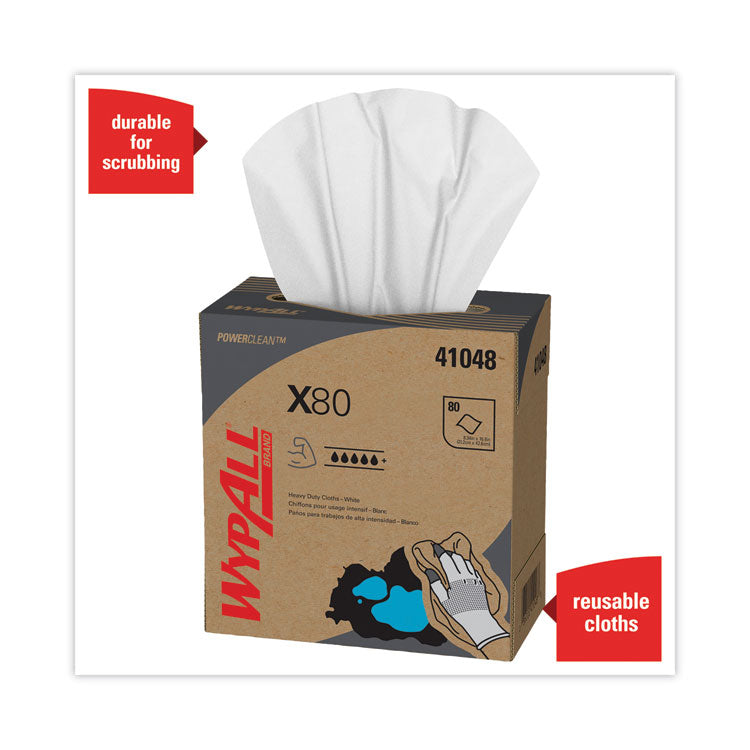 X80 Cloths, HYDROKNIT, POP-UP Box, 8.34 x 16.8, White, 80/Box, 5 Boxes/Carton 5