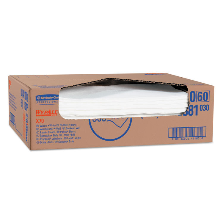 X70 Cloths, Flat Sheet, 16.6 x 14.9, White, 300/Carton 2