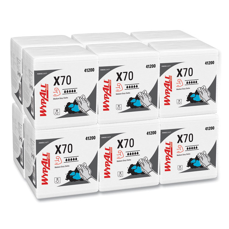 X70 Cloths, 1/4 Fold, 12.5 x 12, White, 76/Pack, 12 Packs/Carton 1