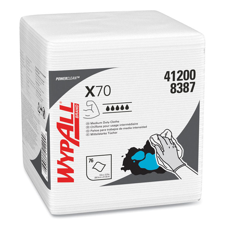 X70 Cloths, 1/4 Fold, 12.5 x 12, White, 76/Pack, 12 Packs/Carton 2