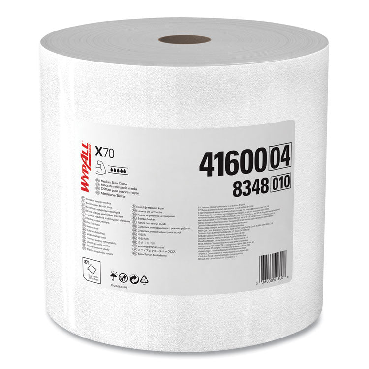 X70 Cloths, Jumbo Roll, Perf., 12.4 x 12.2, White, 870 Towels/Roll 1