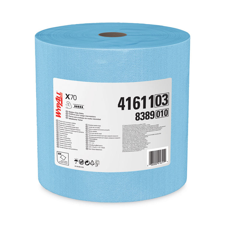 X70 Cloths, Jumbo Roll, 12.4 x 12.2, Blue, 870/Roll 1