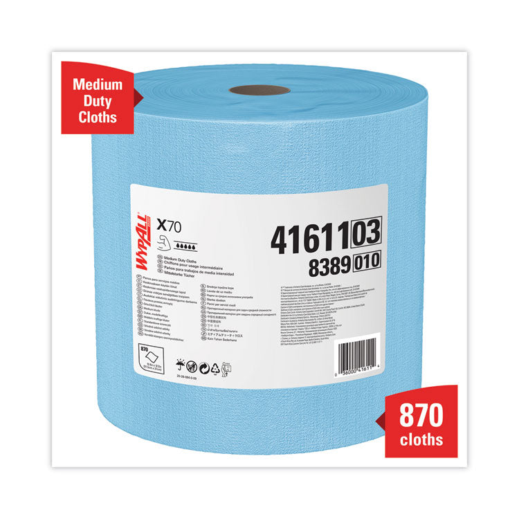 X70 Cloths, Jumbo Roll, 12.4 x 12.2, Blue, 870/Roll 4