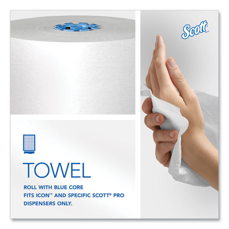 Pro Hard Roll Paper Towels with Absorbency Pockets, for Scott Pro Dispenser, Blue Core Only, 1-Ply, 7.5" x 900 ft, 6 Rolls/CT 6