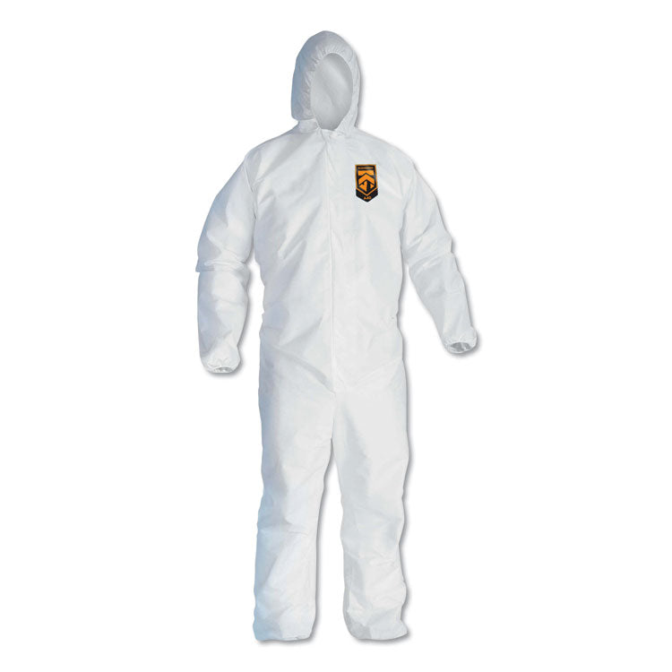 A40 Elastic-Cuff and Ankle Hooded Coveralls, Large, White, 25/Carton 1