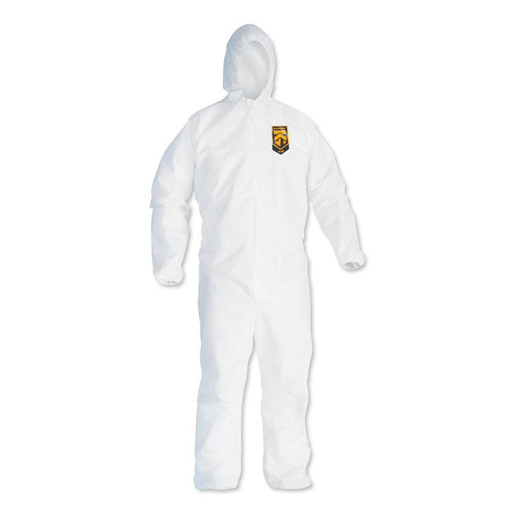 A40 Elastic-Cuff and Ankles Hooded Coveralls, X-Large, White, 25/Carton 1