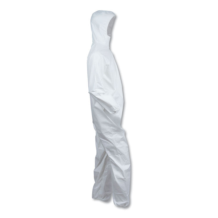 A40 Elastic-Cuff and Ankles Hooded Coveralls, X-Large, White, 25/Carton 5