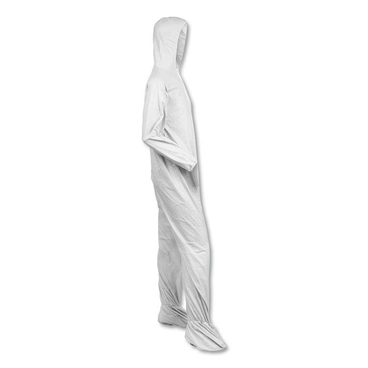 A40 Elastic-Cuff, Ankle, Hood And Boot Coveralls, Large, White, 25/carton 5