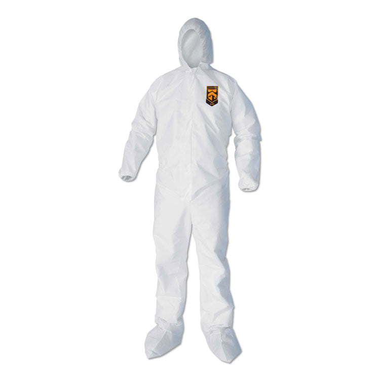 A40 Elastic-Cuff, Ankle, Hood And Boot Coveralls, Large, White, 25/carton 1