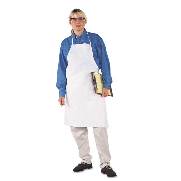 A40 Liquid/Particle Protection Apron, Film Laminate, 28 x 40, White, 100/Carton 2