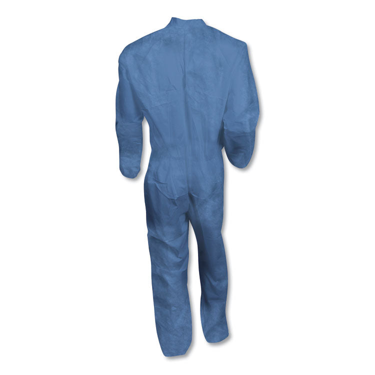 A60 Elastic-Cuff, Ankle and Back Coveralls, Large, Blue, 24/Carton 6