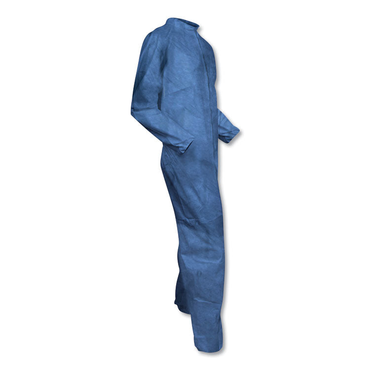 A60 Elastic-Cuff, Ankle and Back Coveralls, Large, Blue, 24/Carton 5