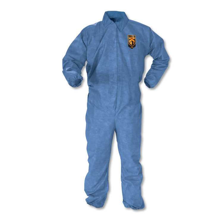 A60 Elastic-Cuff, Ankle and Back Coveralls, Large, Blue, 24/Carton 1