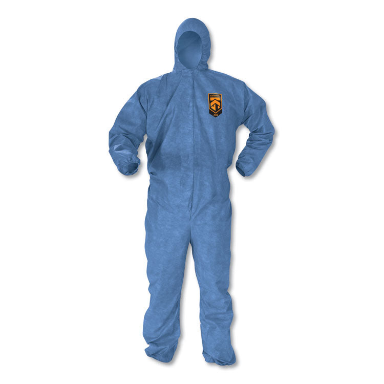 A60 Elastic-Cuff, Ankles and Back Hooded Coveralls, X-Large, Blue, 24/Carton 1