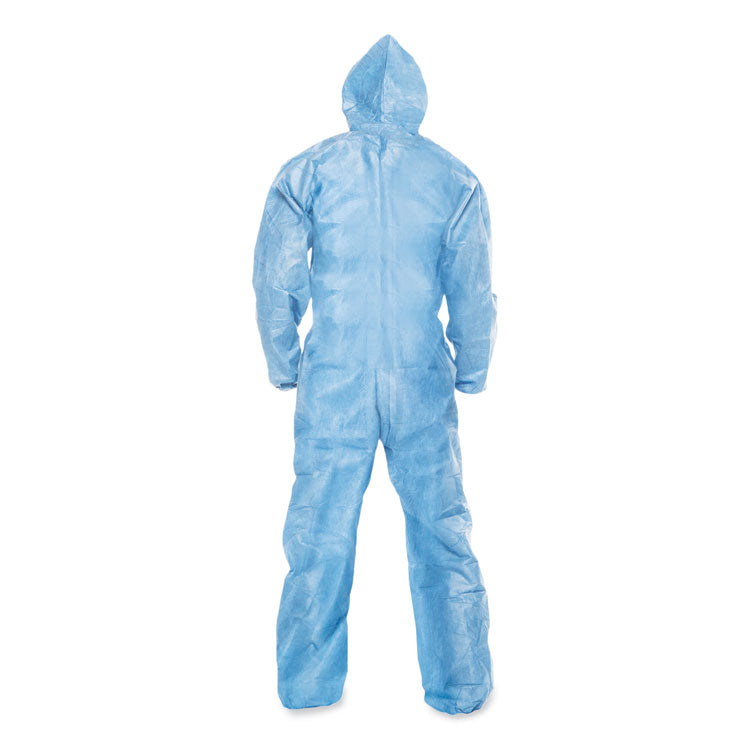 A65 Zipper Front Flame-Resistant Hooded Coveralls, Elastic Wrist and Ankles, X-Large, Blue, 25/Carton 5