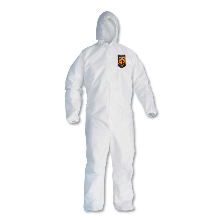 A30 Elastic-Back and Cuff Hooded Coveralls, X-Large, White, 25/Carton 1