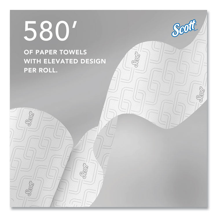 Slimroll Towels, 1-Ply, 8" x 580 ft, White/Pink Core, Traditional Business, 6 Rolls/Carton 6