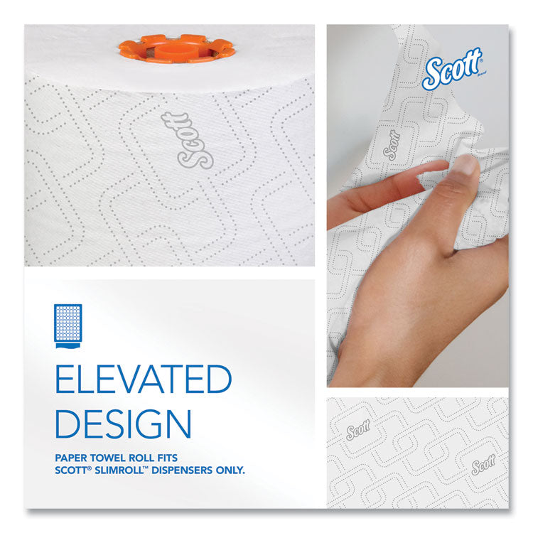 Slimroll Towels, 1-Ply, 8" x 580 ft, White/Orange Core, 6 Roll/Carton 5