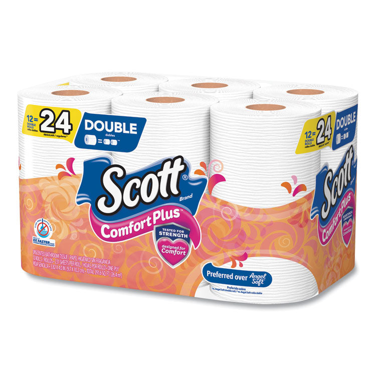 ComfortPlus Toilet Paper, Double Roll, Bath Tissue, Septic Safe, 1-Ply, White, 231 Sheets/Roll, 12 Rolls/Pack, 4 Packs/Carton 3