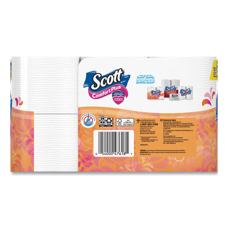 ComfortPlus Toilet Paper, Double Roll, Bath Tissue, Septic Safe, 1-Ply, White, 231 Sheets/Roll, 12 Rolls/Pack, 4 Packs/Carton 5