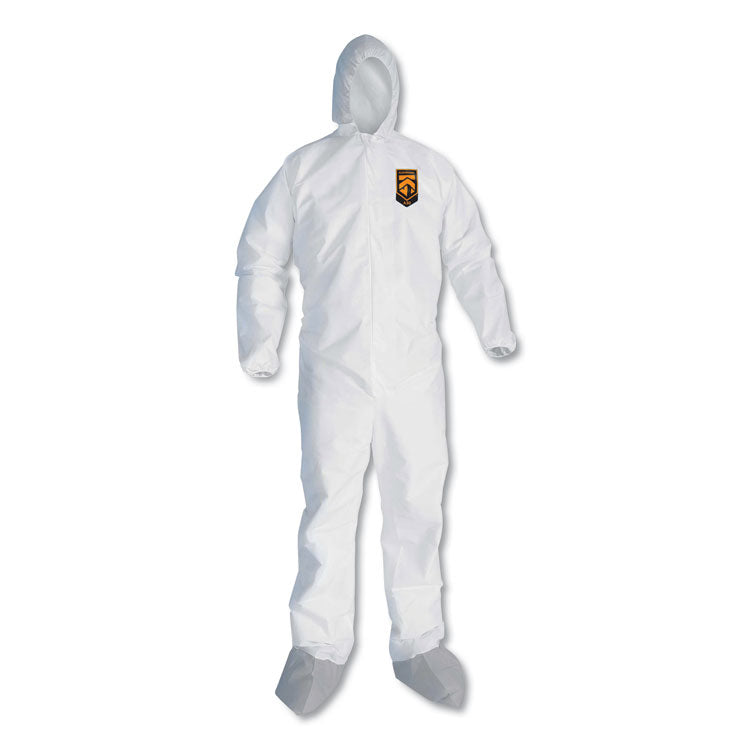 A45 Liquid and Particle Protection Surface Prep/Paint Coveralls, Large, White, 25/Carton 1