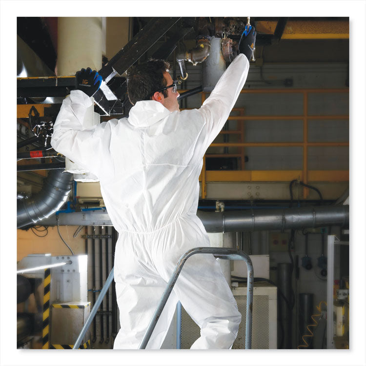 A20 Breathable Particle Protection Coveralls, Elastic Back, Hood, Medium, White, 24/carton 4