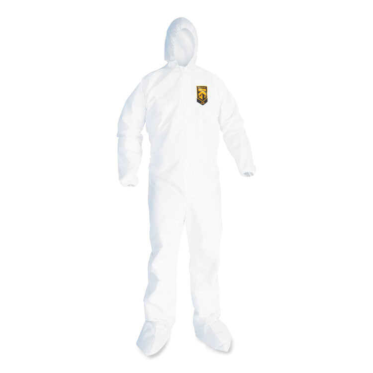 A20 Breathable Particle Protection Coveralls, Elastic Back, Hood And Boots, Large, White, 24/carton 1