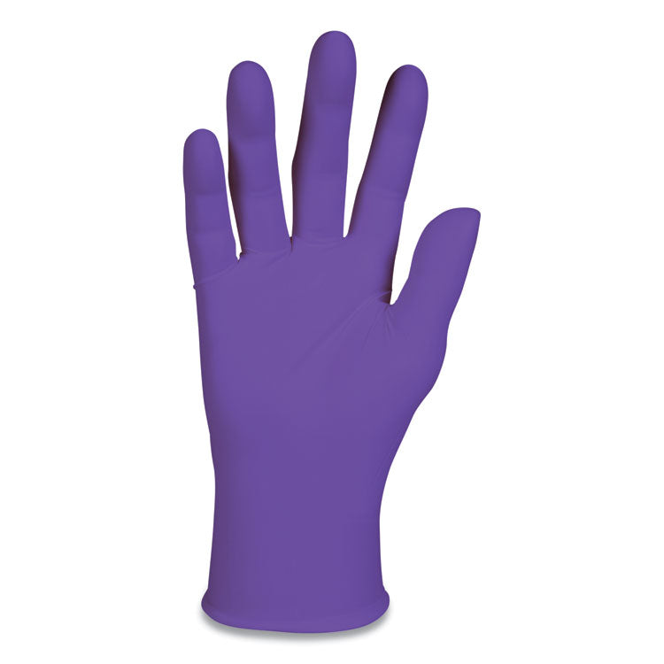 PURPLE NITRILE Exam Gloves, 242 mm Length, Large, Purple, 100/Box 1