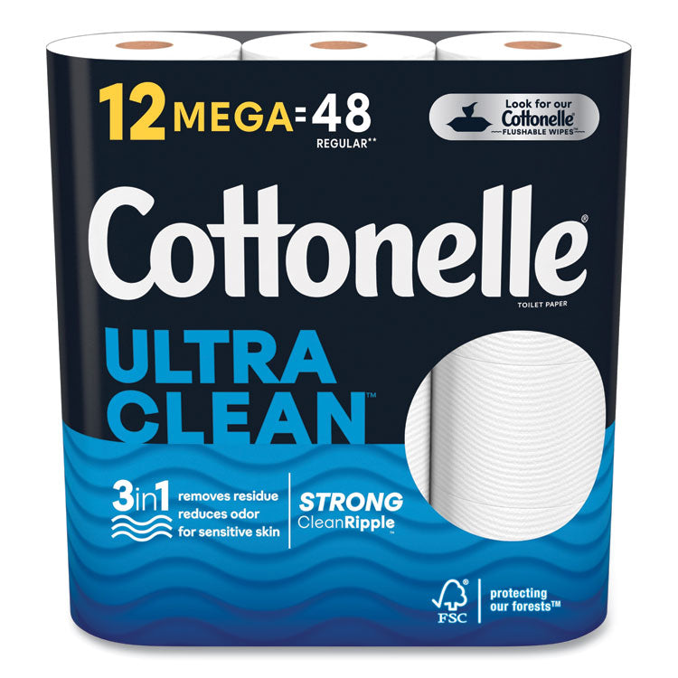 Ultra CleanCare Toilet Paper, Strong Tissue, Mega Rolls, Septic Safe, 1-Ply, White, 284/Roll, 12 Rolls/Pack, 48 Rolls/Carton 1