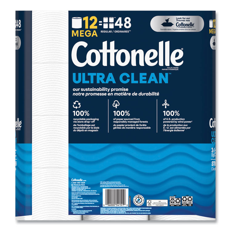 Ultra CleanCare Toilet Paper, Strong Tissue, Mega Rolls, Septic Safe, 1-Ply, White, 284/Roll, 12 Rolls/Pack, 48 Rolls/Carton 2