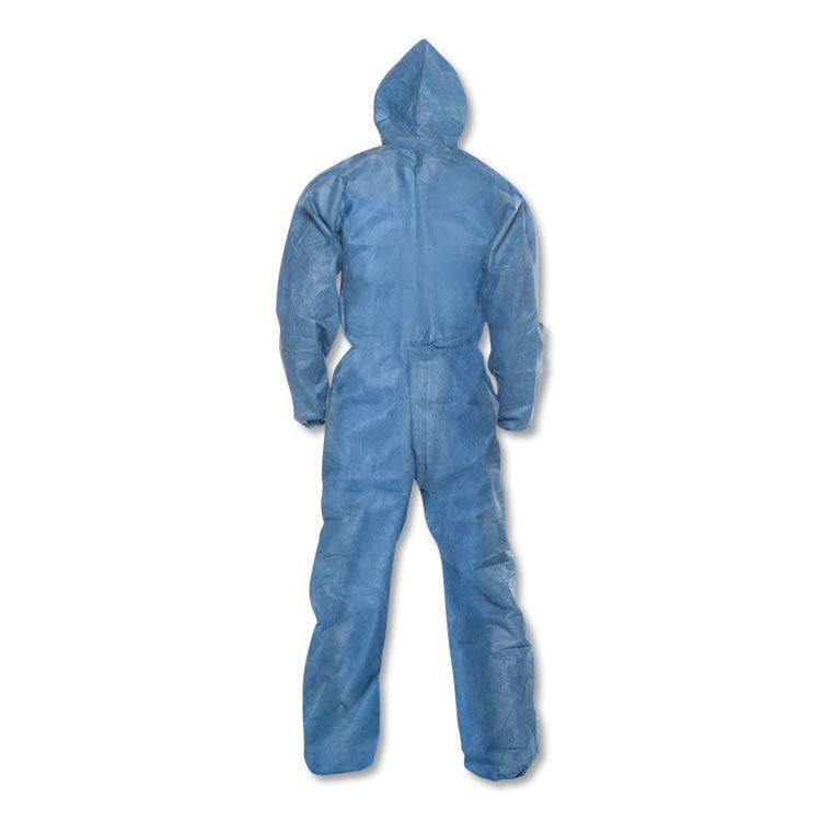 A20 Elastic Back Wrist/ankle Hooded Coveralls, Large, Blue, 24/carton 6