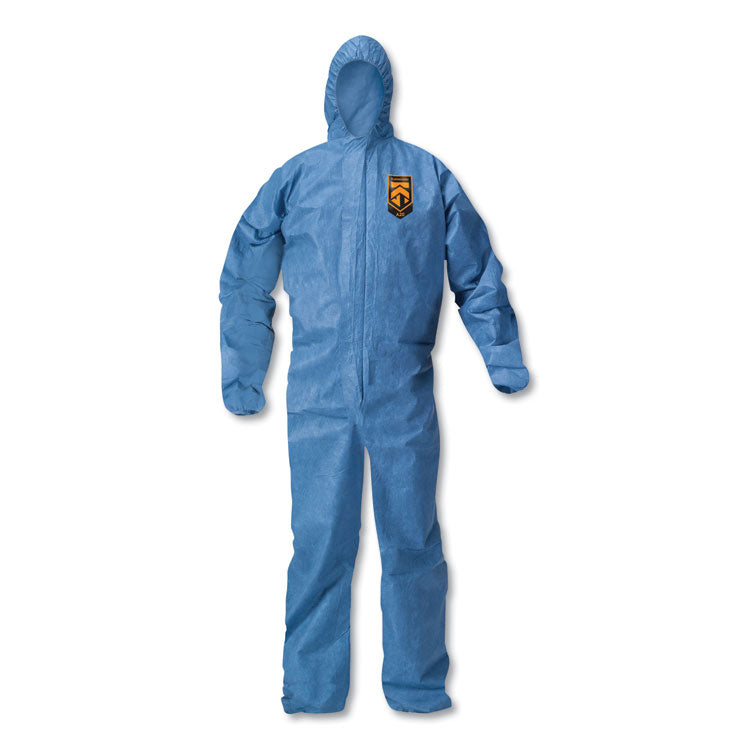 A20 Elastic Back Wrist/ankle Hooded Coveralls, Large, Blue, 24/carton 1