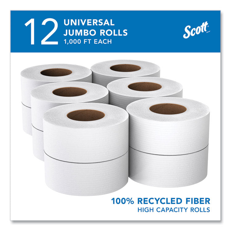 Essential 100% Recycled Fiber JRT Bathroom Tissue for Business, Septic Safe, 2-Ply, White, 3.55" x 1,000 ft, 12 Rolls/Carton 2