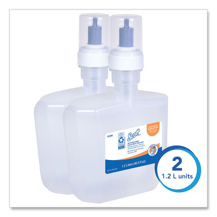 Antimicrobial Foam Skin Cleanser, Fresh Scent, 1,200 mL, 2/Carton 2