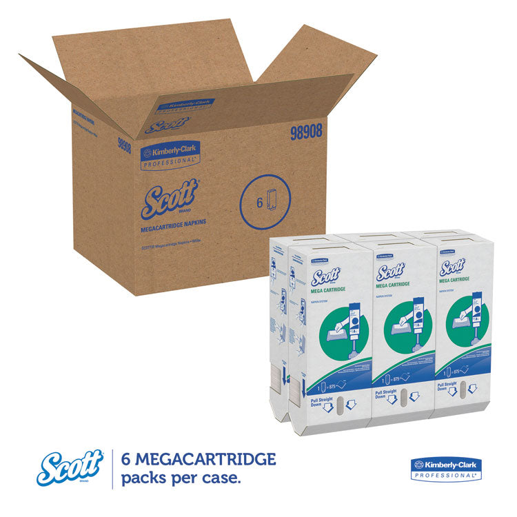 Megacartridge Napkins, 1-Ply, 8 2/5 X 6 1/2, White, 875/pack, 6 Packs/carton 2