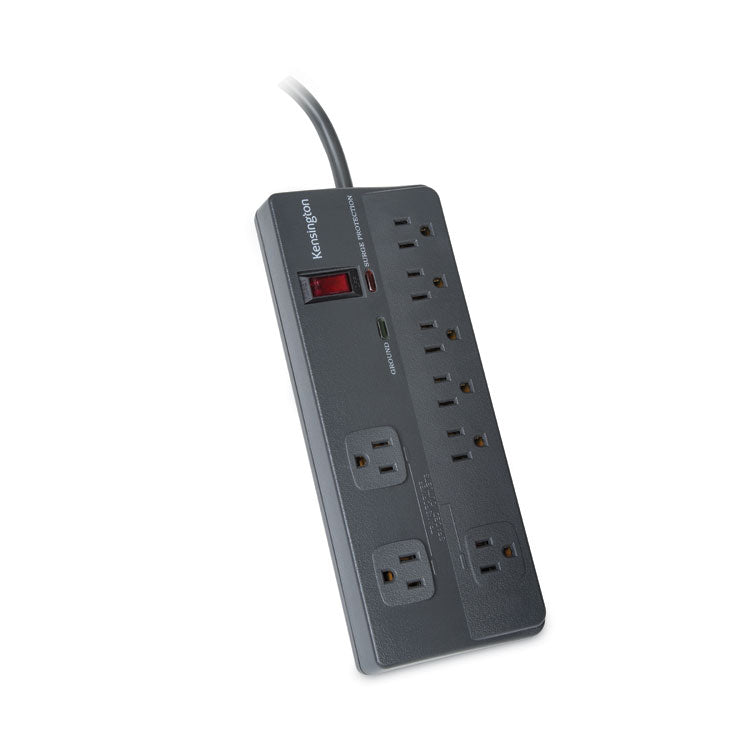 Guardian Premium Surge Protector, 8 AC Outlets, 6 ft Cord, 1,080 J, Gray 2