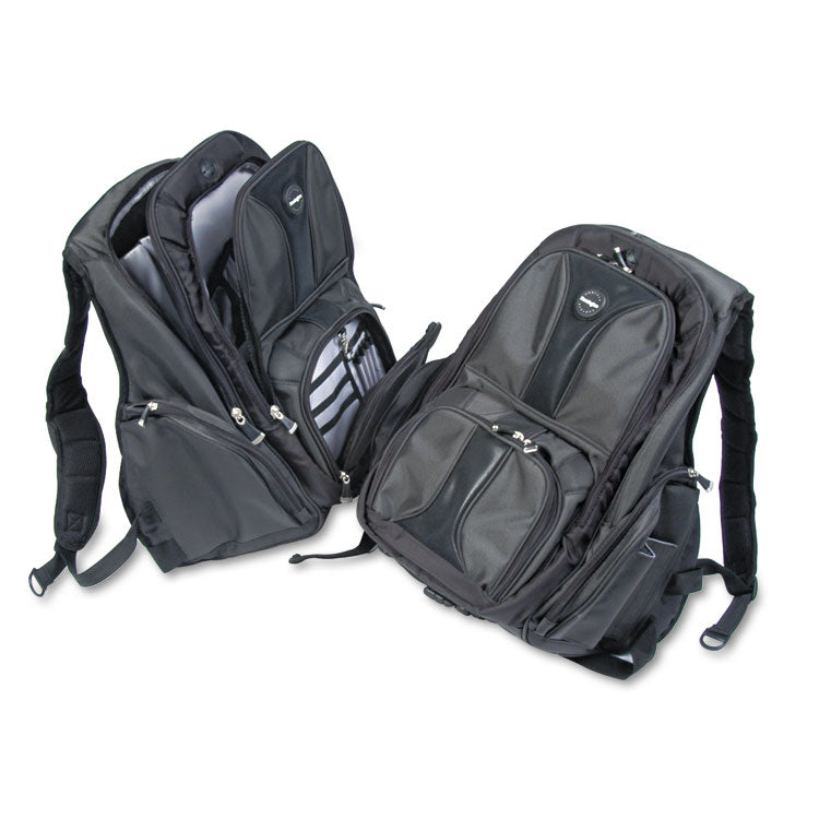 Contour Laptop Backpack, Fits Devices Up to 17", Ballistic Nylon, 15.75 x 9 x 19.5, Black 2